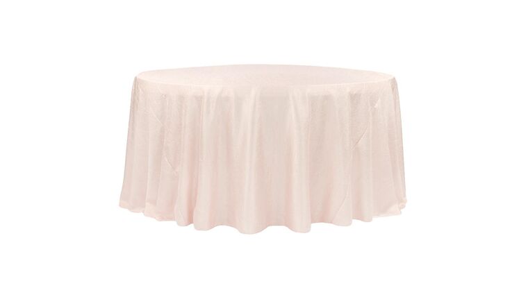Crushed Taffeta 132" Round Tablecloth - Blush/Rose Gold | Rental