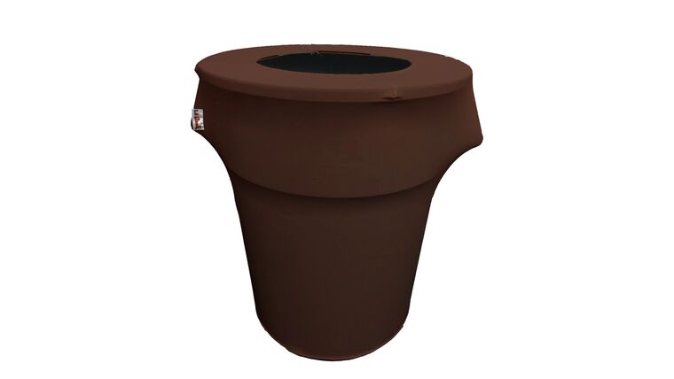 Spandex Trash Can Cover for 44 Gallon – Brown | Rental