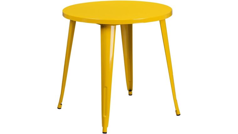 30″ Round Metal Side Table – Yellow | Rental 30″ Round Metal Side Table – Yellow | Rental