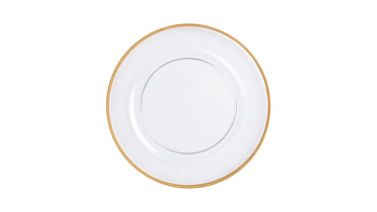 Alpine Acrylic Charger Plate – Clear/Gold | Rental Alpine Acrylic Charger Plate – Clear/Gold | Rental