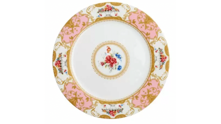 Marie Antoinette Pink Dinner Plate | Rental