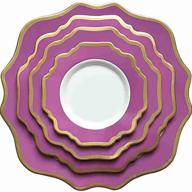 Casablanca Porcelain Collection in Berry/Gold | Rental