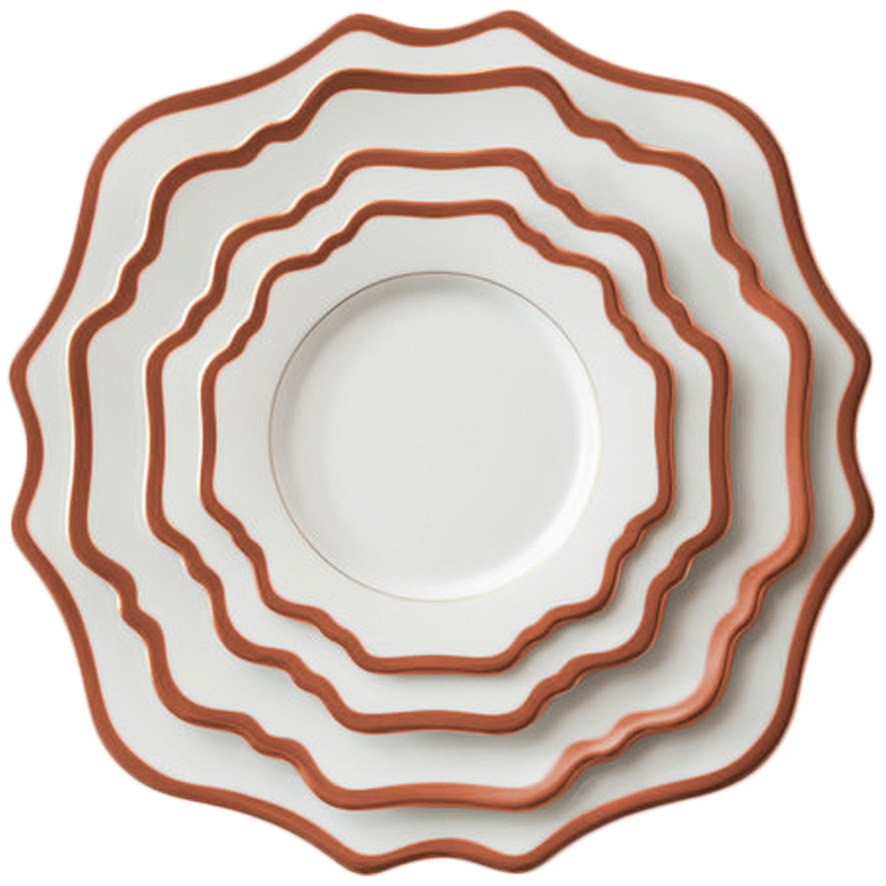 Casablanca Porcelain Collection in White/Rose Gold | Rental