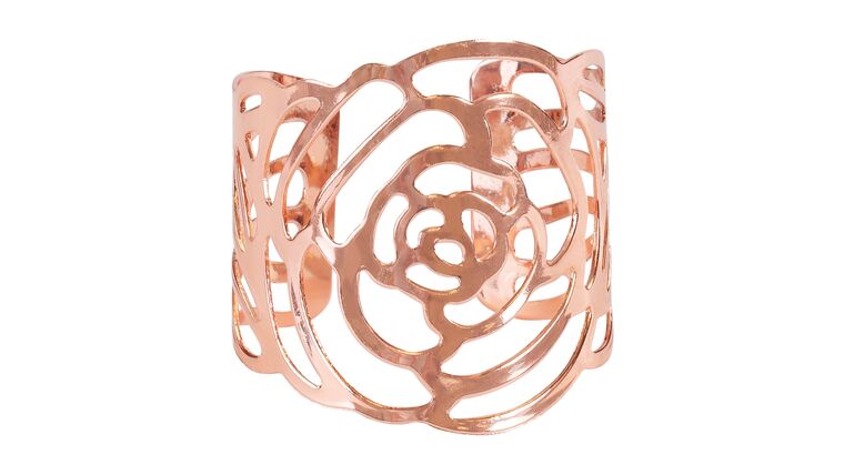 Laser Cut Rose Metal Napkin Ring - Blush/Rose Gold | Rental
