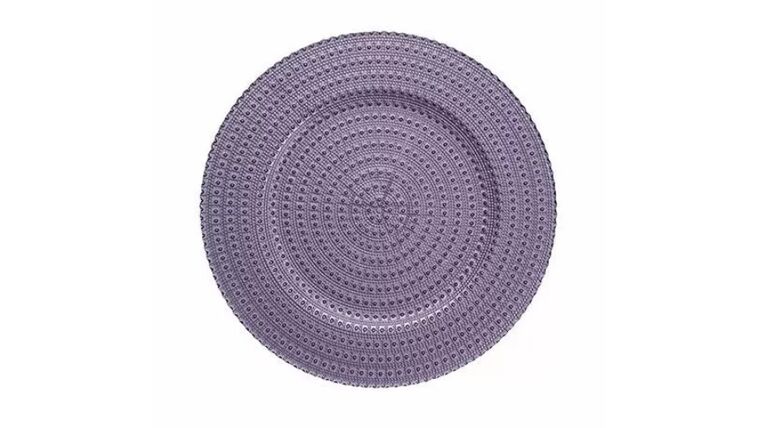 Mosaico Glass Beaded Charger – Purple | Rental Mosaico Glass Beaded Charger – Purple | Rental