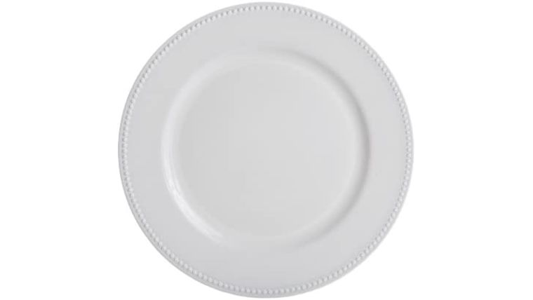 Beaded Acrylic Charger Plate – White | Rental Beaded Acrylic Charger Plate – White | Rental