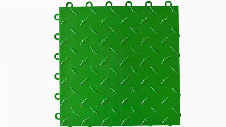 ABS Diamond Garage Floor Tile – 12″ x 12″ Green | Rental