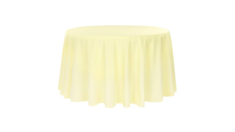 Polyester 120″ Round Tablecloth – Pastel Yellow | Rental