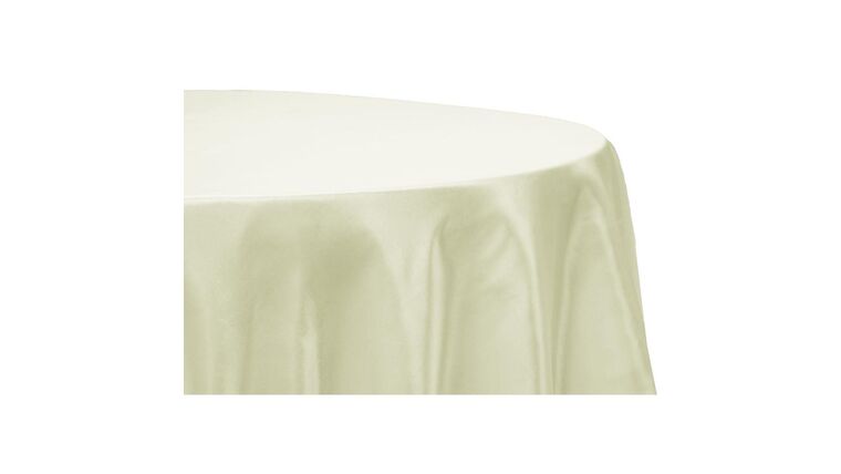 Taffeta 132″ Round Tablecloth – Ivory | Rental