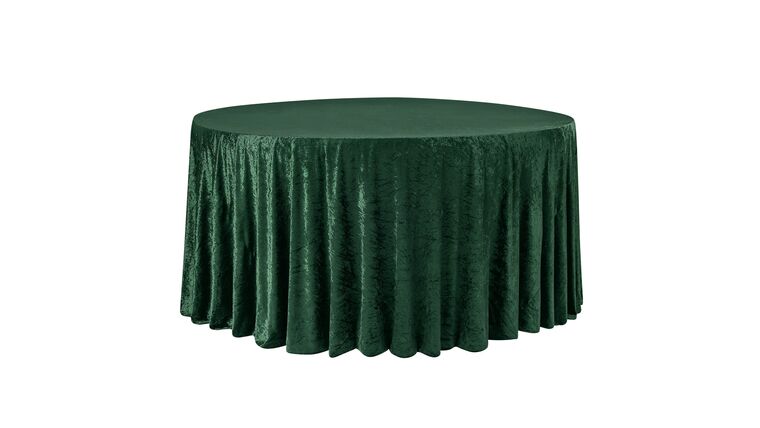 Velvet 132″ Round Tablecloth – Emerald Green | Rental Velvet 132″ Round Tablecloth – Emerald Green | Rental