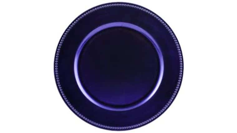 Beaded Acrylic Charger Plate – Royal Purple | Rental Beaded Acrylic Charger Plate – Royal Purple | Rental