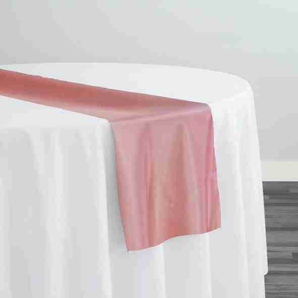 Lamour (Dull) Satin Table Runner in Dusty Rose 1317 | Rental Lamour (Dull) Satin Table Runner in Dusty Rose 1317 | Rental