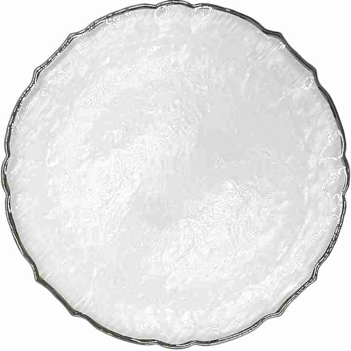 Ribbon – Glass Charger Plate in Silver (Item # 0296) | Rental Ribbon – Glass Charger Plate in Silver (Item # 0296) | Rental