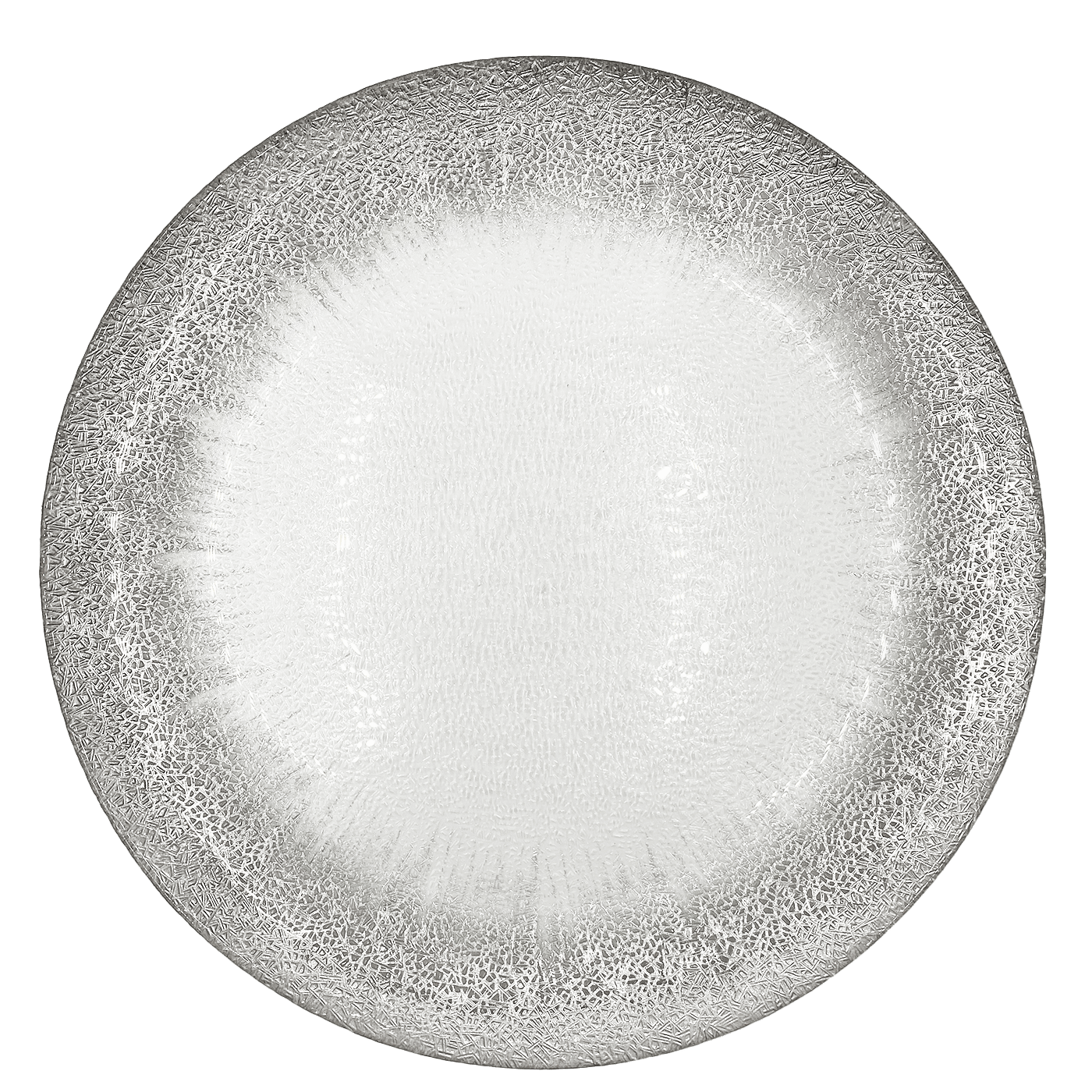 Stardust – Glass Charger Plate in Silver (Item # 0277) | Rental Stardust – Glass Charger Plate in Silver (Item # 0277) | Rental