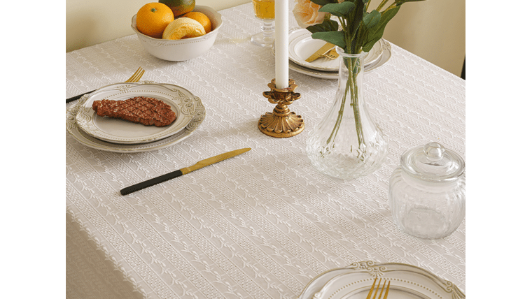 Polyester | 60″x120″ Rectangular Polyester Tablecloth – Gold | Rental