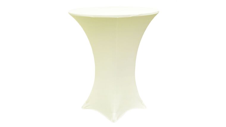 Spandex | Ivory | 36″ Round Cocktail Table Cover | Rental Spandex | Ivory | 36″ Round Cocktail Table Cover | Rental
