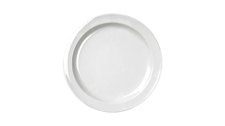 7 1/4″ Round Melamine Dessert Plate (White) | Rental