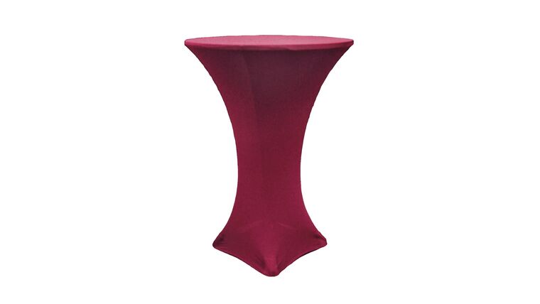 Spandex | Burgundy | 30″ Round Cocktail Table Cover | Rental Spandex | Burgundy | 30″ Round Cocktail Table Cover | Rental