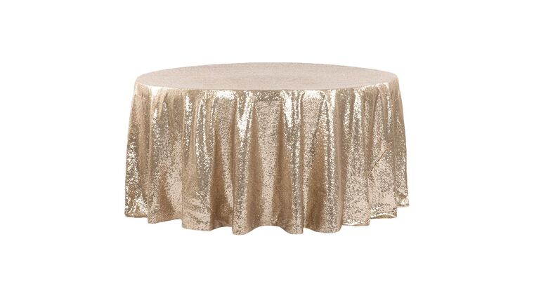 Glitz Sequins 120" Round Tablecloth - Champagne | Rental