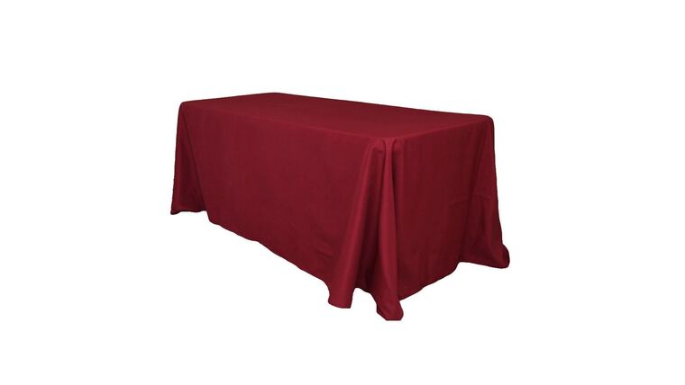 Polyester | Burgundy | 90" x 156" Rectangle Tablecloth | Rental
