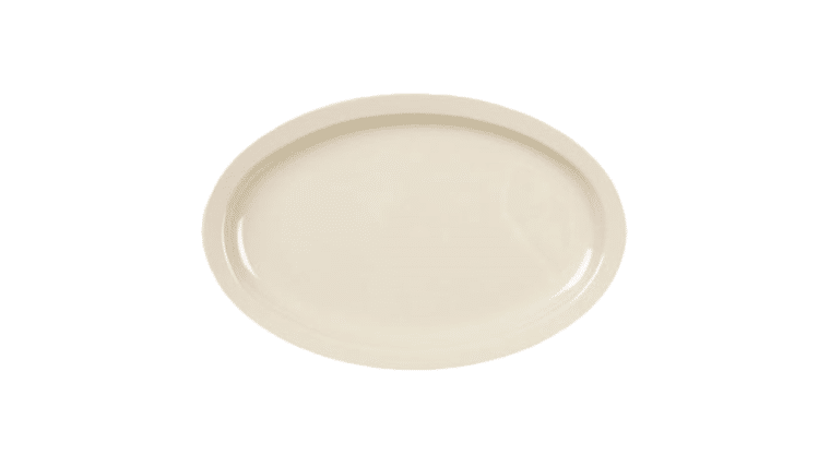 9 1/2″ x 6 3/4″ Narrow Rim Oval Melamine Platter (White) | Rental