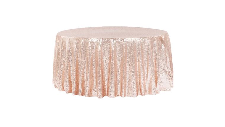 Glitz Sequins 120" Round Tablecloth - Blush/Rose Gold | Rental