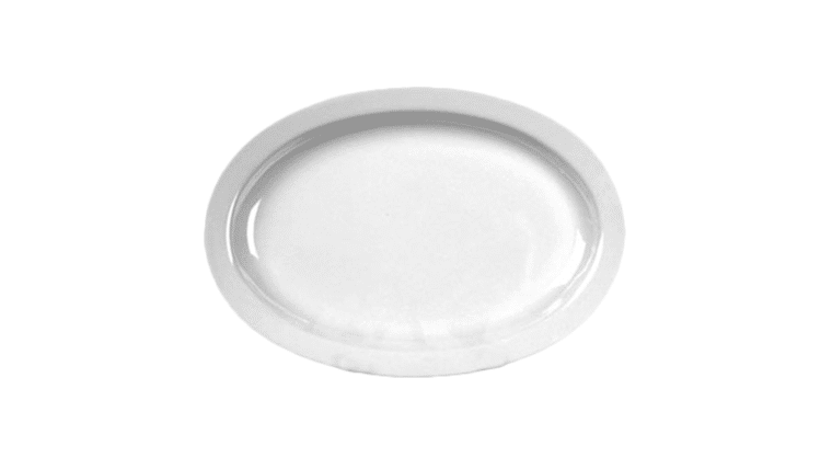 15 1/2″ x 10 7/8″ Narrow Rim Oval Melamine Platter (White) | Rental