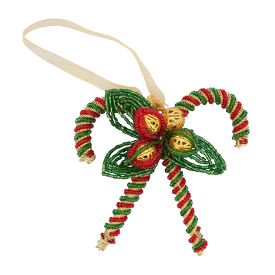 XD133 Beaded Candy Cane Ornament | Rental