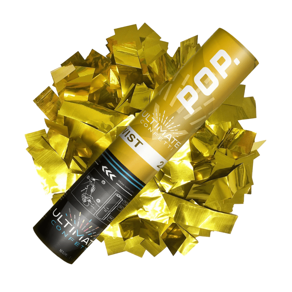 Gold Metallic Confetti Handheld POP Cannon (12″) | Rental