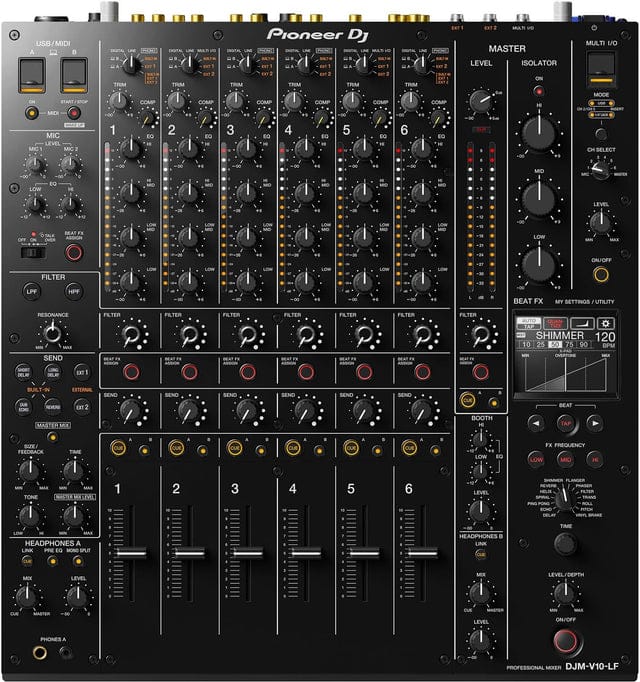 Pioneer DJ DJM-V10-LF 6-Channel DJ Mixer with Long Faders | Rental
