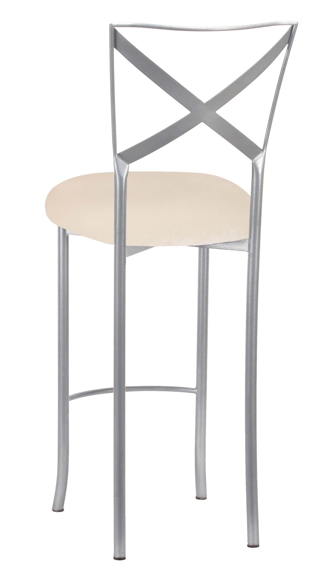 Simply X Barstool with Ivory Velvet Cushion – Chameleon Chair Collection | Rental