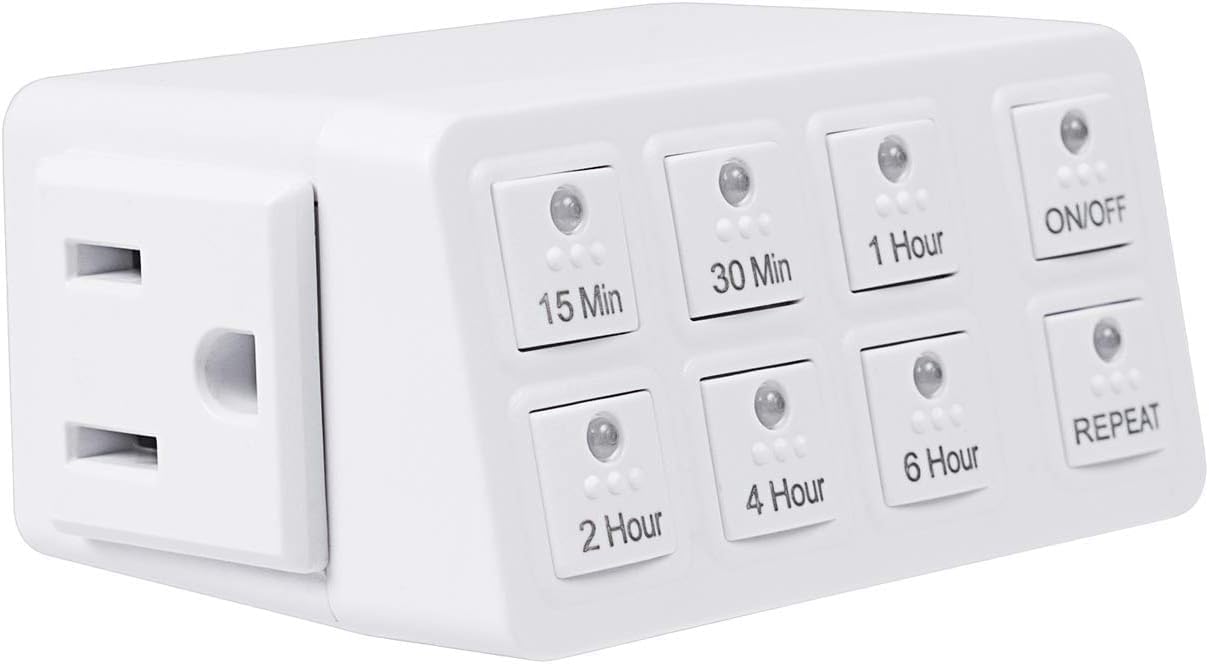 BN-LINK Indoor Countdown Timer with Repeat Function, Heavy Duty Accurate Compact Size for Charger Vacation Security, 3-Prong Grounded Outlet, 15A/1875W ½ HP ETL Listed – | Rental
