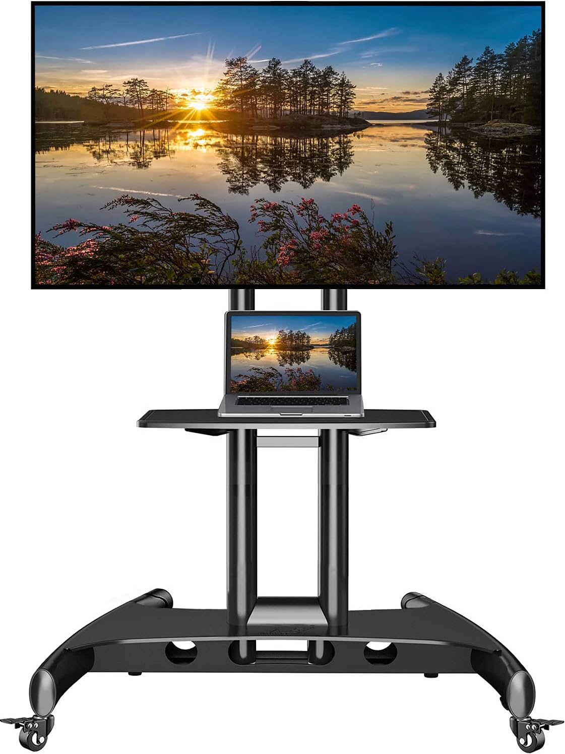 NB Mobile TV Cart, UL Listed, Rolling TV Stand with Wheels for 32 to 75 Inch LCD LED OLED Plasma Flat Panel Screens up to 100lbs (Black) : Office Products | Rental NB Mobile TV Cart, UL Listed, Rolling TV Stand with Wheels for 32 to 75 Inch LCD LED OLED Plasma Flat Panel Screens up to 100lbs (Black) : Office Products | Rental