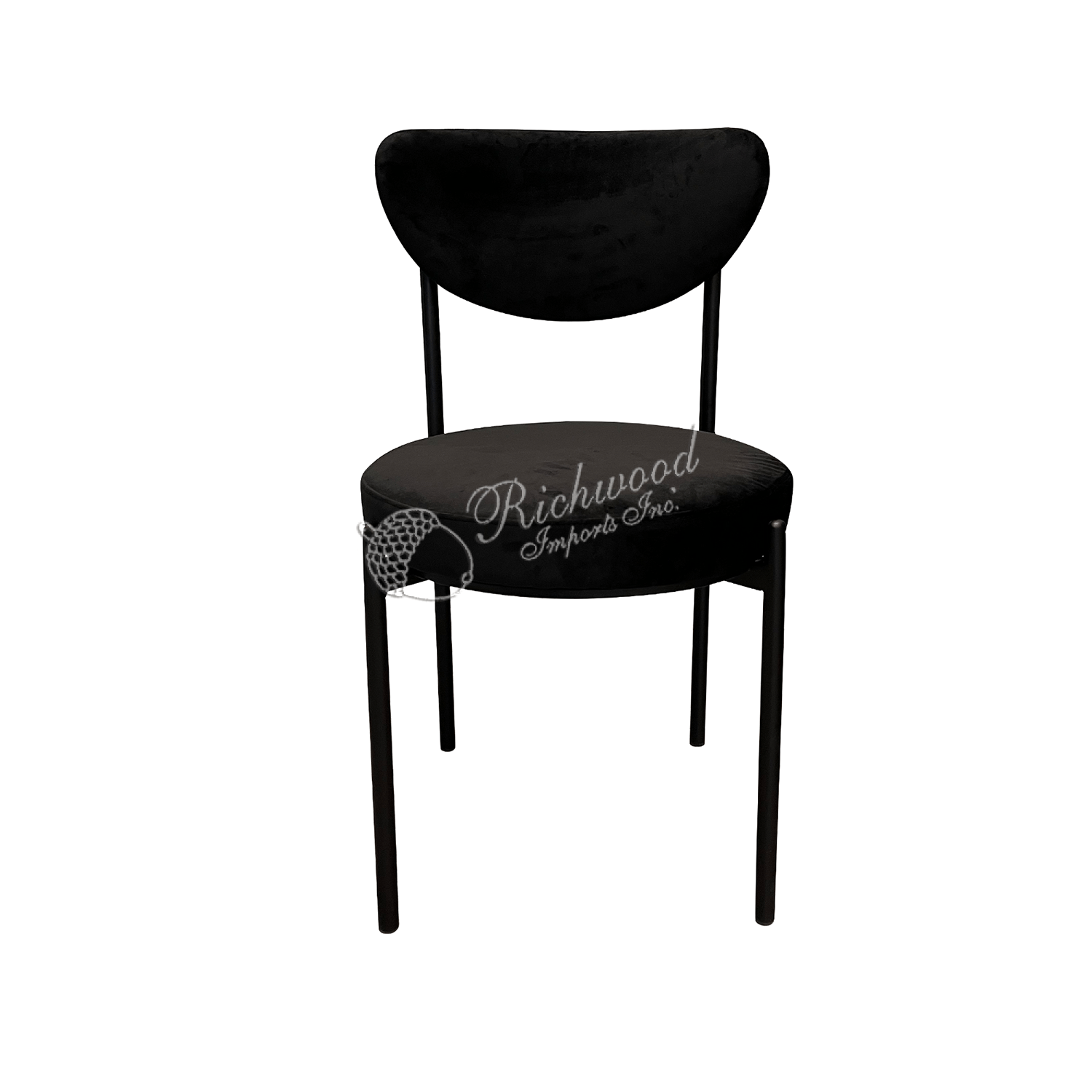 IRIS CHAIR – Stackable w/Black Frame & Black Velvet | Rental