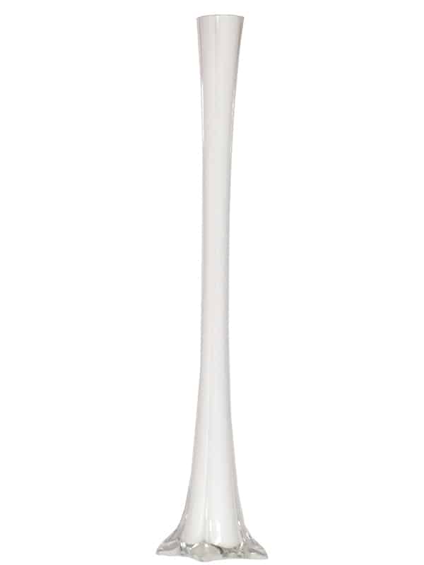16″ White Glass Eiffel Tower Vase | Rental 16″ White Glass Eiffel Tower Vase | Rental