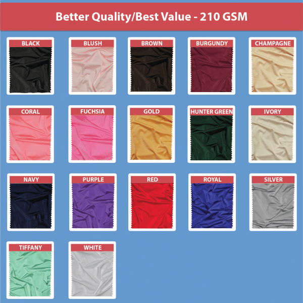 210 GSM Better Quality/Best Value Quality Spandex Hi-Boy Table Cover – Many Color Options – Cocktail Table – 36″ Diameter | Rental