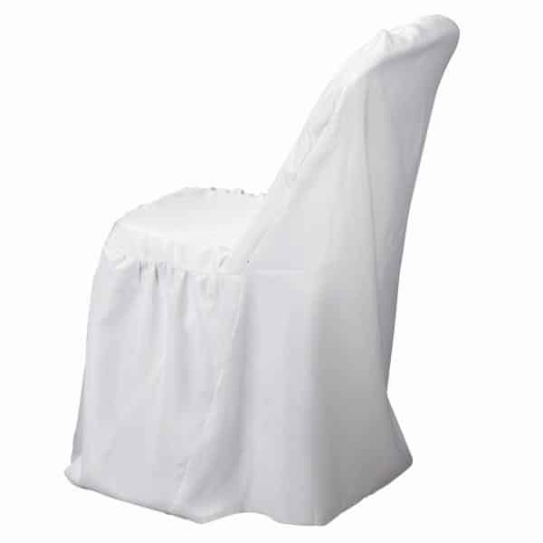 Decostar™ Economy Polyester Banquet Chair Cover – White | Rental