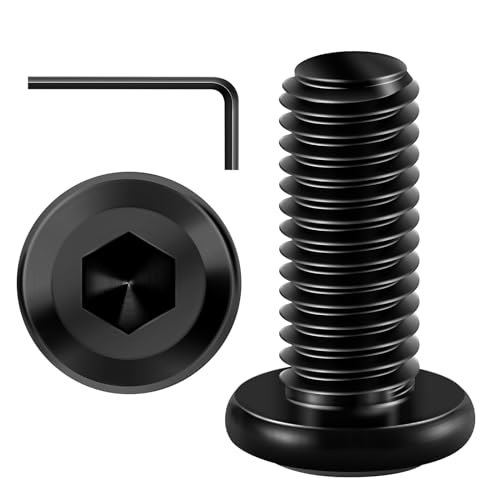 Mywish M8 x 20mm 20Pcs Flat Head Hex Socket Cap Screws Bolts, 304 Stainless Steel Furniture Bolts Full Thread, Black Oxide & Hex Spanner | Rental Mywish M8 x 20mm 20Pcs Flat Head Hex Socket Cap Screws Bolts, 304 Stainless Steel Furniture Bolts Full Thread, Black Oxide & Hex Spanner | Rental