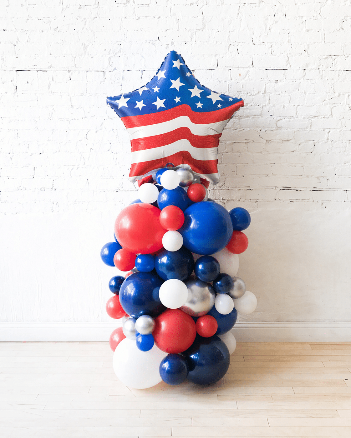 Red, White and Blue Palette Star Balloon Column – 4ft | Rental Red, White and Blue Palette Star Balloon Column – 4ft | Rental