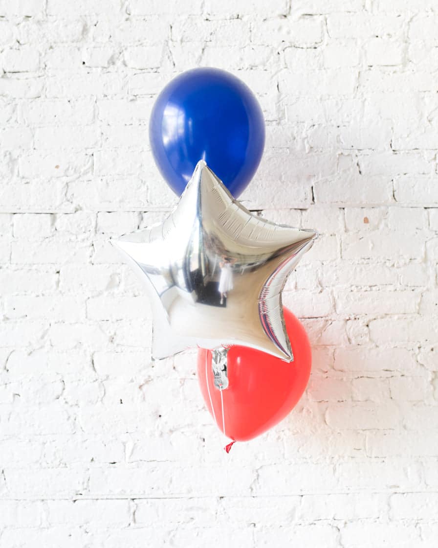 Red, Blue and Silver Palette Star and 11in Balloons – bouquet of 3 | Rental Red, Blue and Silver Palette Star and 11in Balloons – bouquet of 3 | Rental