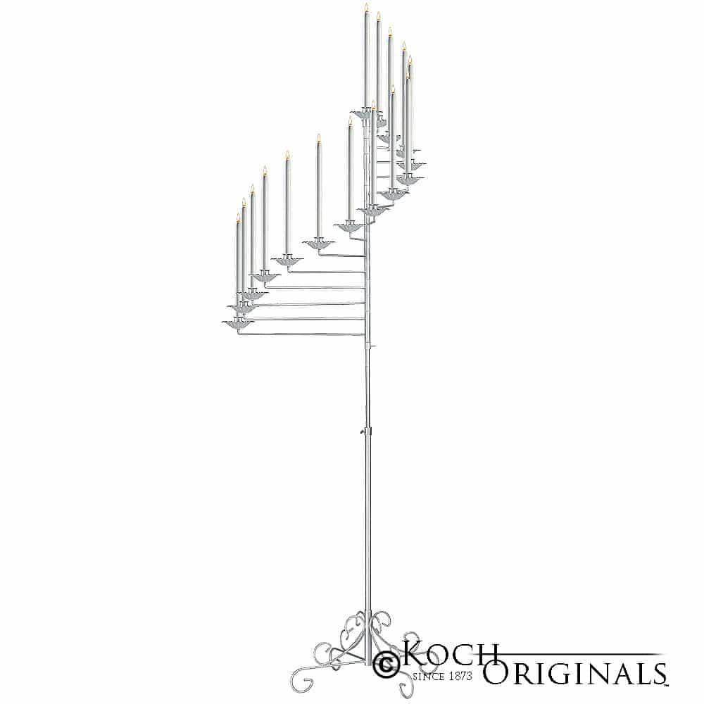 15-Light Spiral Candelabra – Frosted Silver | Rental 15-Light Spiral Candelabra – Frosted Silver | Rental