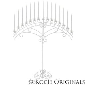 15-Light Fan Floor Candelabra – White | Rental 15-Light Fan Floor Candelabra – White | Rental