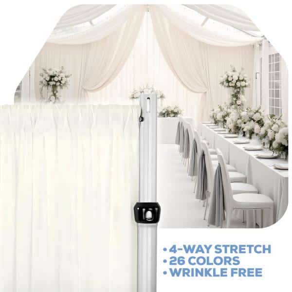 Ivory 4-Way Stretch Spandex Drape Panel – Choose your Size | Rental Ivory 4-Way Stretch Spandex Drape Panel – Choose your Size | Rental