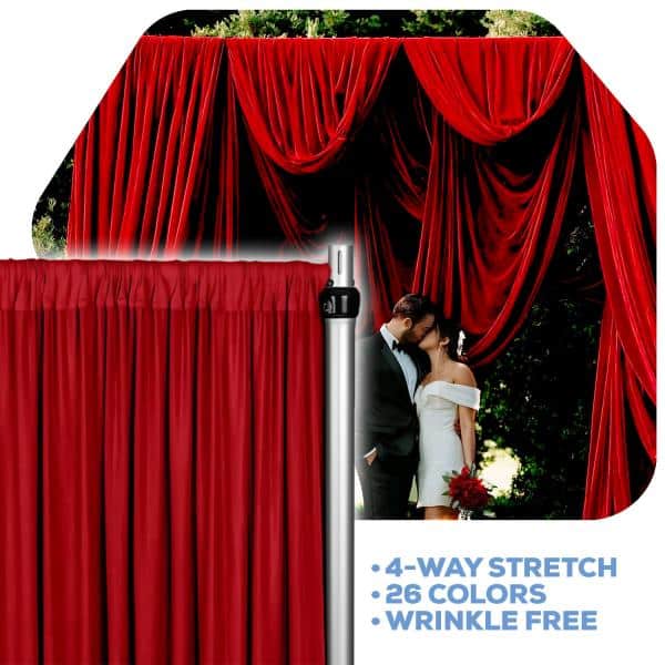 Red 4-Way Stretch Spandex Drape Panel – Choose your Size | Rental Red 4-Way Stretch Spandex Drape Panel – Choose your Size | Rental