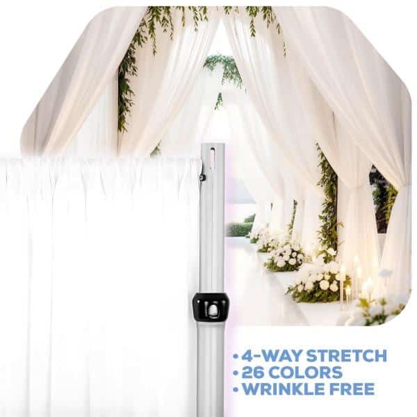 White 4-Way Stretch Spandex Drape Panel – Choose your Size | Rental White 4-Way Stretch Spandex Drape Panel – Choose your Size | Rental