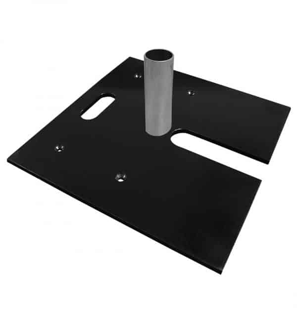 Black Pro & EZ Series – 24in x 24in Super Heavy Duty Base w/ 6″ x 2″ Pin (Up to 20ft) | Rental