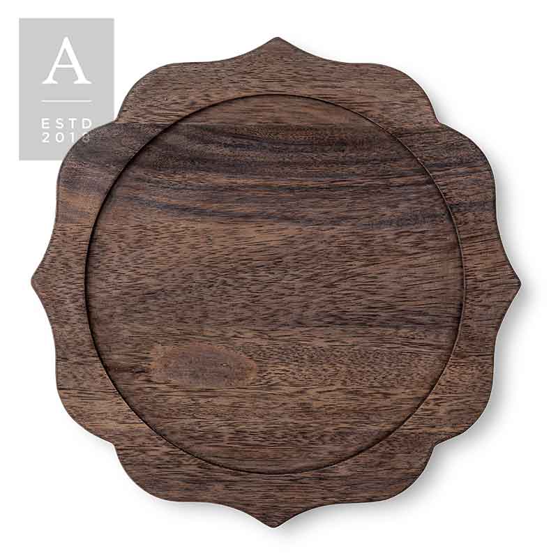 Bennett Driftwood Dark Charger Plate | Rental Bennett Driftwood Dark Charger Plate | Rental