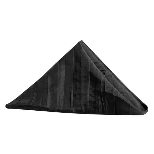 Accordion Crushed Taffeta Napkin – 20″x20″ – Black | Rental Accordion Crushed Taffeta Napkin – 20″x20″ – Black | Rental