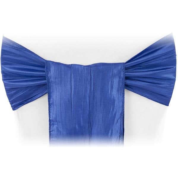 Accordion Crushed Taffeta Chair Sash – Royal Blue | Rental Accordion Crushed Taffeta Chair Sash – Royal Blue | Rental