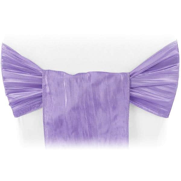 Accordion Crushed Taffeta Chair Sash – Victorian Lilac/Wisteria | Rental Accordion Crushed Taffeta Chair Sash – Victorian Lilac/Wisteria | Rental